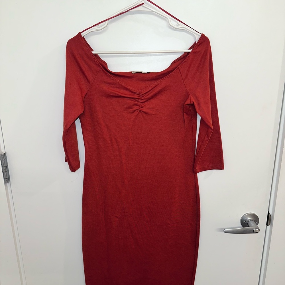 Zara Orange Long Sleeve Dress